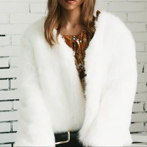 White Faux Fur Coat